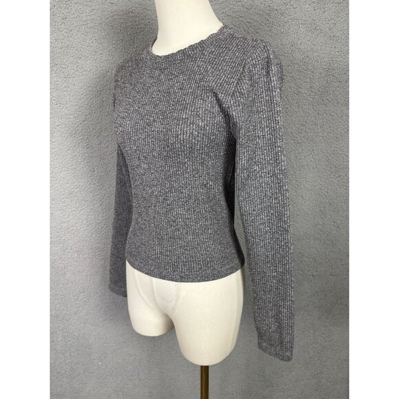 Hippie Rose Juniors' Ribbed Knit Long Sleeve Seamless Sweater Gray Medium NWT's - Picture 4 of 8